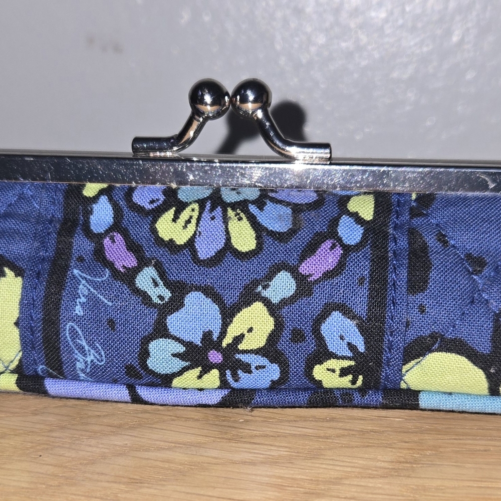 Vera Bradley Blue and Yellow Floral Wristlet
